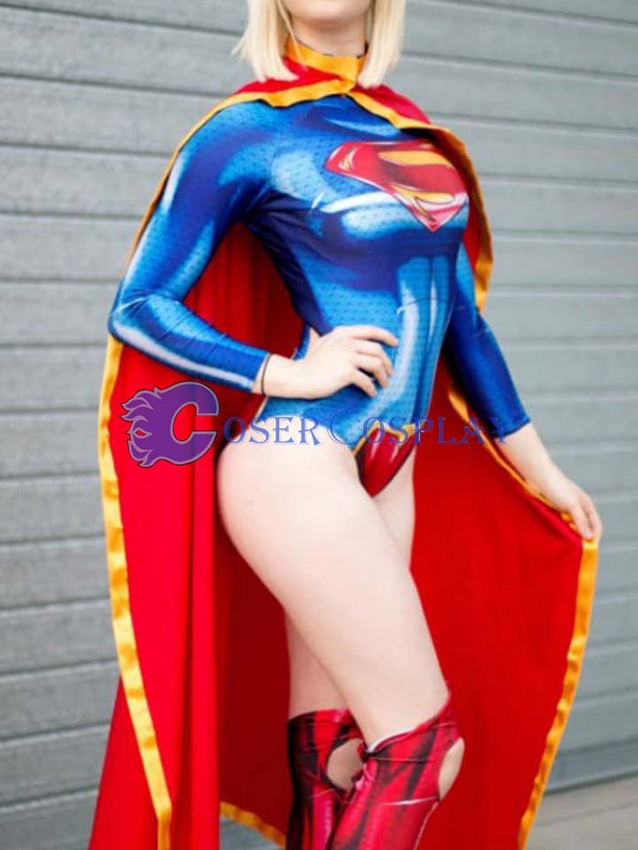 2018 3D Supergirl Cosplay Costume With Cape